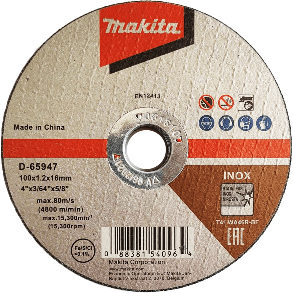 Makita D-65947 Stainless Cut Off Wheel 4 Makita D-65947 Stainless Cut Off Wheel 4